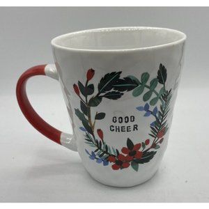 Prima Design Christmas Mug Coffee Cup Large Good Cheer Holiday Wreath 16 oz